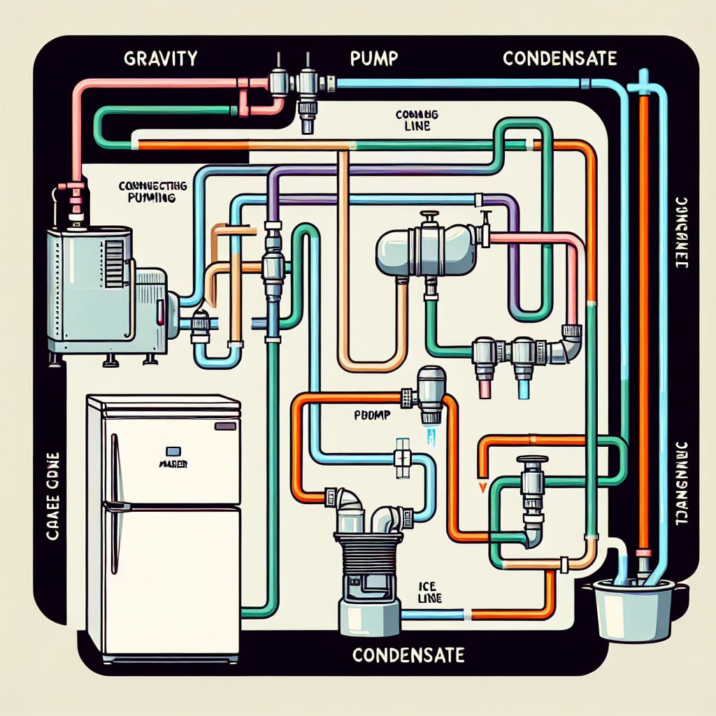 counter ice machine drain line installation